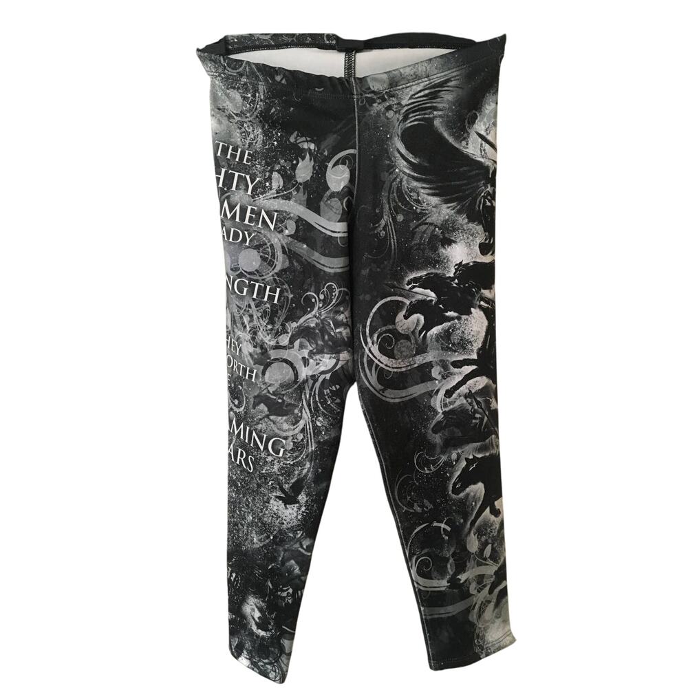 Ranger Up Small Fitness Capris Black & White 86% polyester 12% spandex 5% Merica